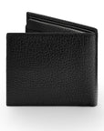 RFID leather wallet with 9 cc, black, back