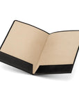 Simple leather document folder, black, inside