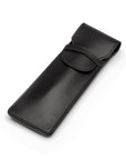 Single leather pen case, black, front