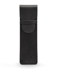 Single leather pen case, black, front view