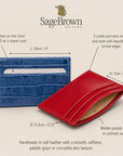 Slim Flat Leather Card Holder with 4 Credit Card Slot, features and dimensions