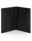 RFID leather credit card holder, black, inside view