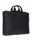 Slim Leather Laptop Bag for 13-inch Laptops, Black, side