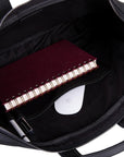 Slim Leather Laptop Bag for 15-inch Laptops, black, open