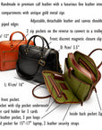 Leather 17" laptop briefcase, features and dimensions