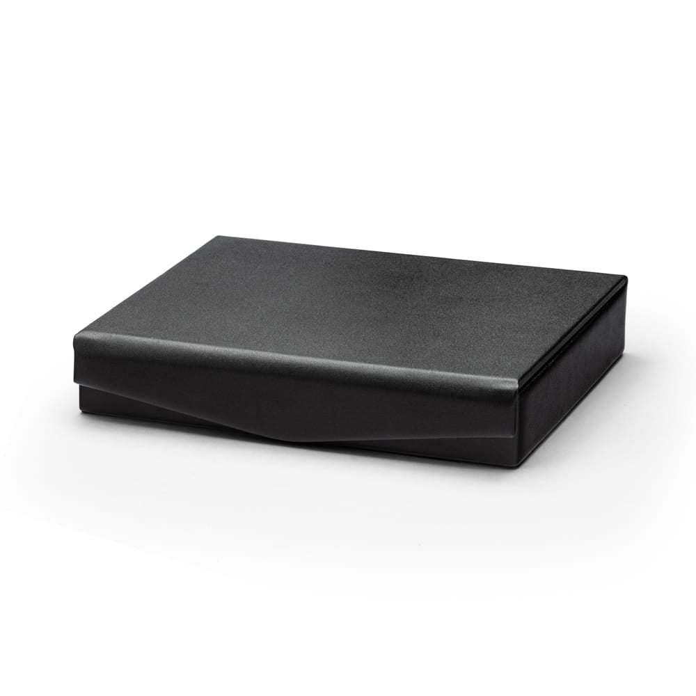 Large Leather Cufflink And Jewellery Box, Black, front