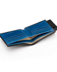 Leather 2 in 1 Wallet - Black With Cobalt