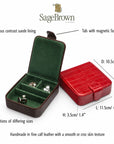 Leather accessory box, features and dimensions