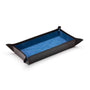 Rectangular valet tray, black with cobalt