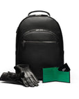 RFID wallet, black with emerald, with matching accessories