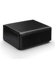 Miniature Leather Accessory Box, Black With Green, front