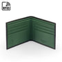 RFID wallet, black with green, open