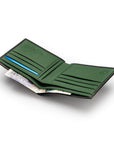 RFID wallet, black with green, open