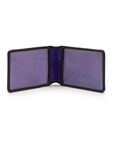 Leather Oyster card, black with purple, inside