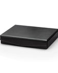 Large Leather Cufflink And Jewellery Box, Black, front