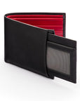 Leather 2 in 1 Wallet - Black With Red