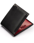 Leather 2 in 1 Wallet - Black With Red