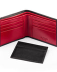 Leather 2 in 1 Wallet - Black With Red