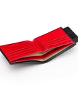 Leather 2 in 1 Wallet - Black With Red