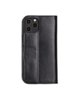 Leather iPhone 12 Pro Max case, black with red, back