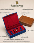 Luxury leather jewellery box, features and dimensions