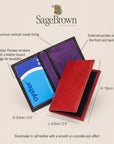 Luxury Leather Oyster Card Holder with Dual ID Windows, features and dimensions