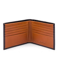 Men's RFID wallet with 10 CC, black with tan, open