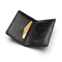 Woven leather card holder, black, inside