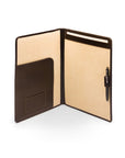 A4 leather document folder, brown, inside