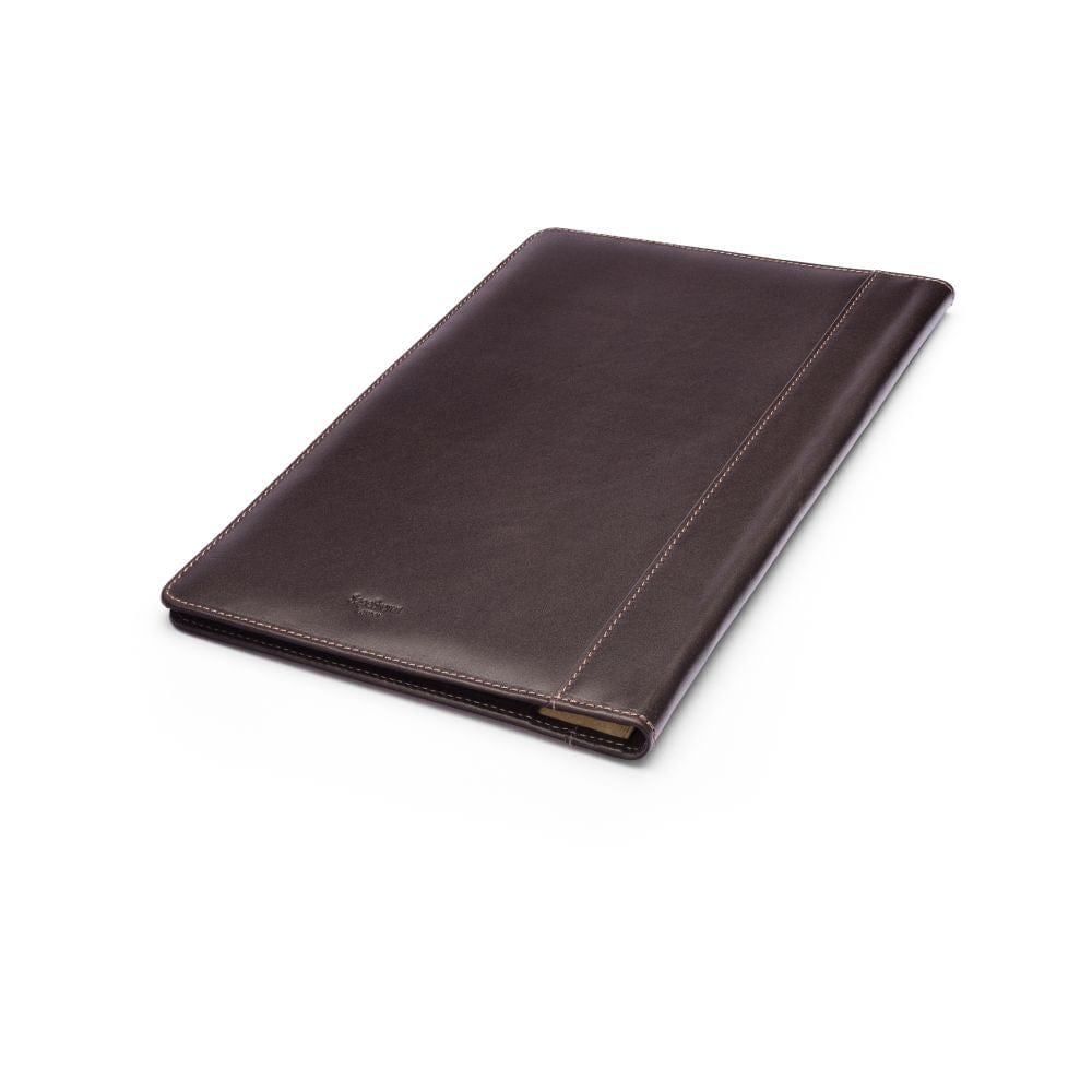A4 leather document folder, brown, back