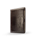 A4 leather document folder, brown croc, front