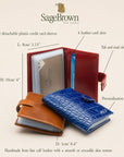 Luxury Leather Multiple Card Case with Plastic Inserts, features and dimensions