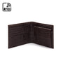 RFID leather wallet with coin purse, brown croc, open