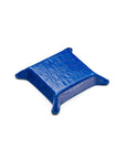 Small leather tidy tray, cobalt croc, base