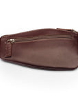 Large leather key case, brown, front