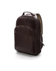 Men's leather 15" laptop backpack, brown, side