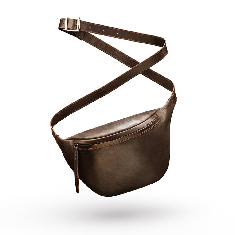 Leather Bum Bag For Men - Brown