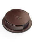 Set of leather coasters, brown