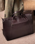 Leather holdall, brown, lifestyle