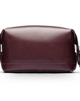 Leather wash bag, brown, front