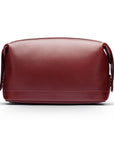 Leather wash bag, dark tan, front