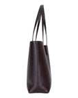 Leather tote bag, brown, side view