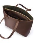 Luxury Leather Tote Bag and Shopper, Brown, inside