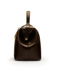 Mini leather Gladstone bag, brown, side