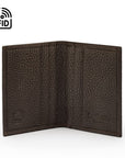 Premium Slim RFID Leather Credit Card Wallet, Brown Pebble Grain, inside