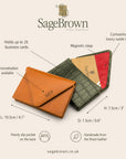 Premium Leather Business Card Envelope, features and dimensions