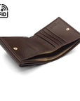 RFID leather purse, brown, inside