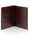 RFID leather passport holder, brown, inside