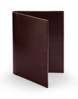 RFID leather passport holder, brown, front