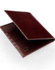 RFID leather passport holder, brown, back